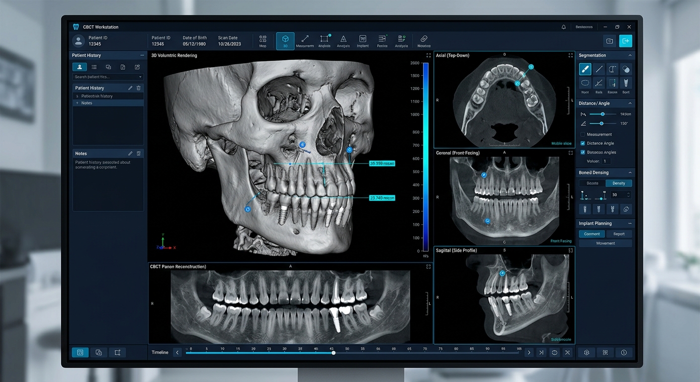 Digital radiography CBCT voxel reconstruction showing dental structures
